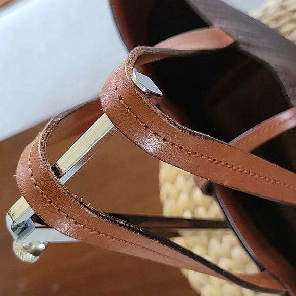 SALVATORE FERRAGAMO Bice Brown Woven Leather Tote - Picture 7 of 8